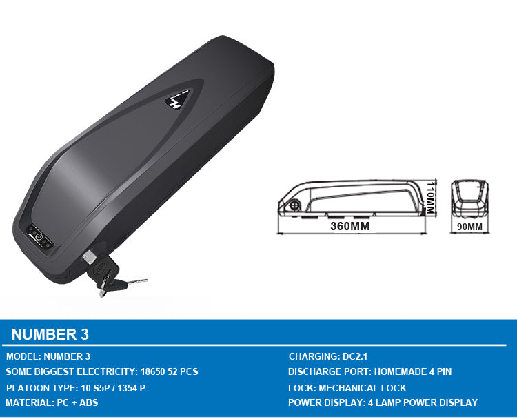 High Quality Brand Fish Box New a Grade Batteries Lithium Battery Electric Bike Lithium Battery Silver 48v15ah 48V 60V 1 Years