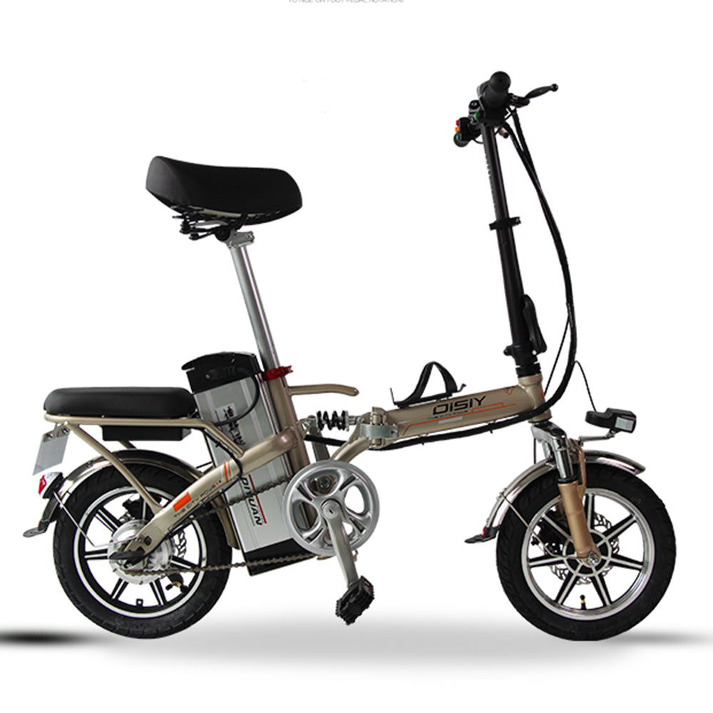 DISIYUAN Mini Size Folding Electric Bicycle 350W 48V 14 Inch Electric City Bike Foldable Electric Bike