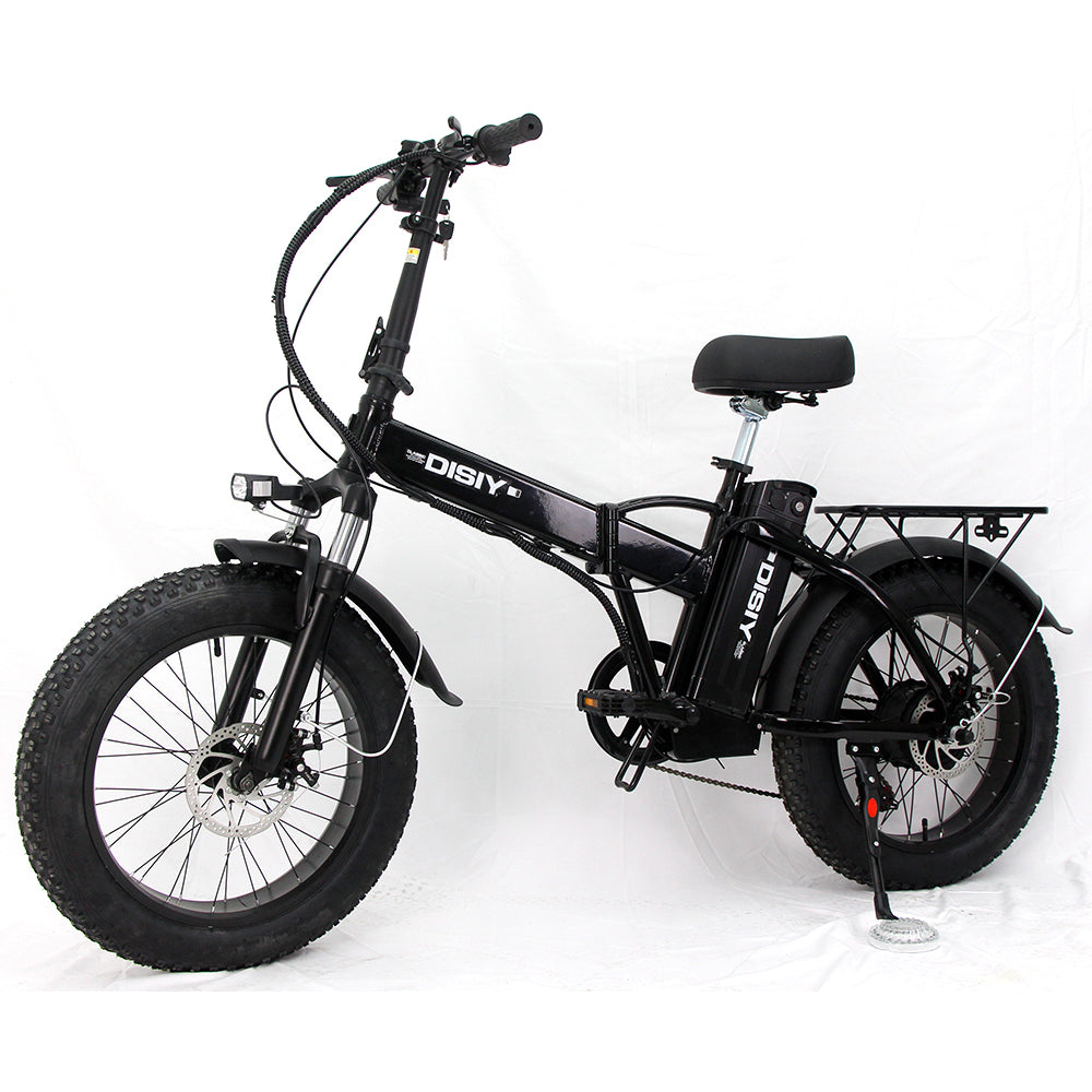 DISIYUAN  Dirt Full Suspension City Bicycle 20*4.0 Inch Best 48v 350w Fat Tire Folding Electric Bike