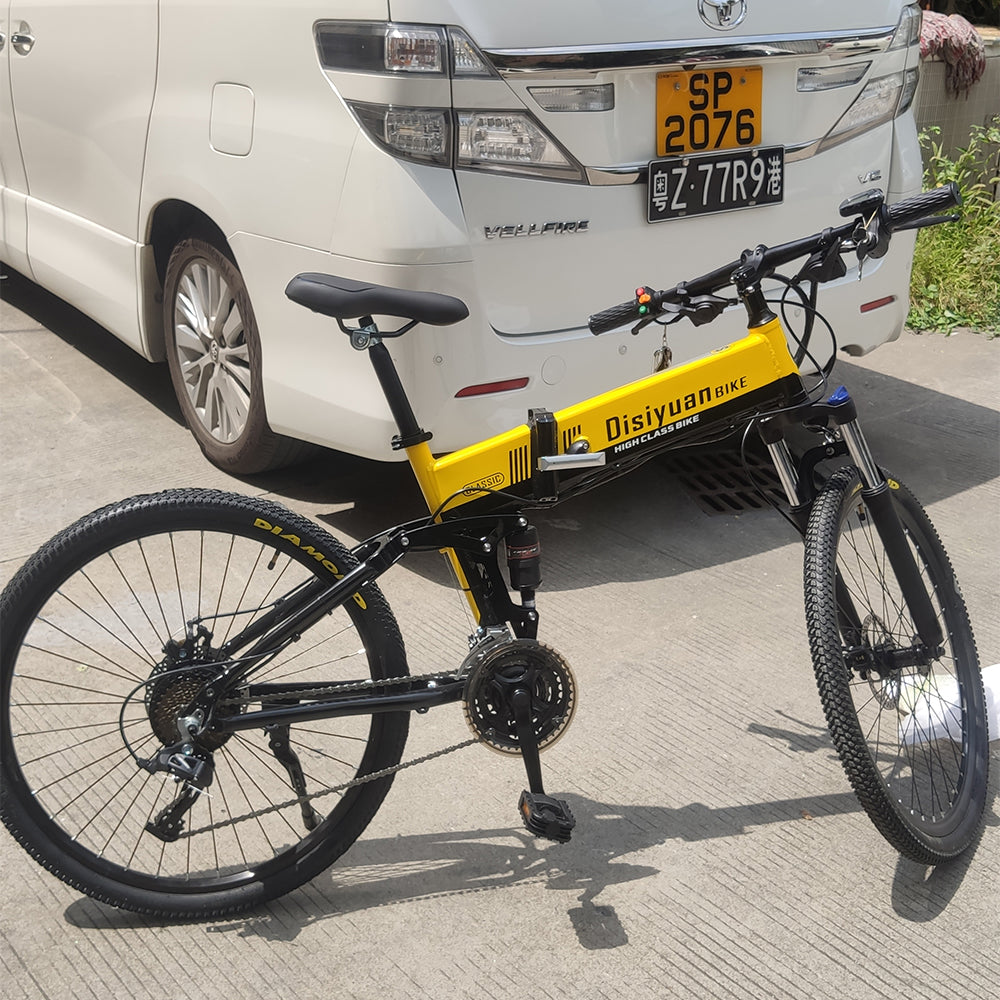 36V Battery Electric Mountain Bike Full Suspension Folding Electric Bike 48V 350W 500W 750W 1000W 26 Inch Bicycle