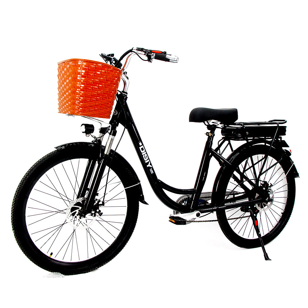 DISIYUAN 30 km/h city ebike 350w 48v double disc brake 24inch step through city electric bike adults with 7 speed