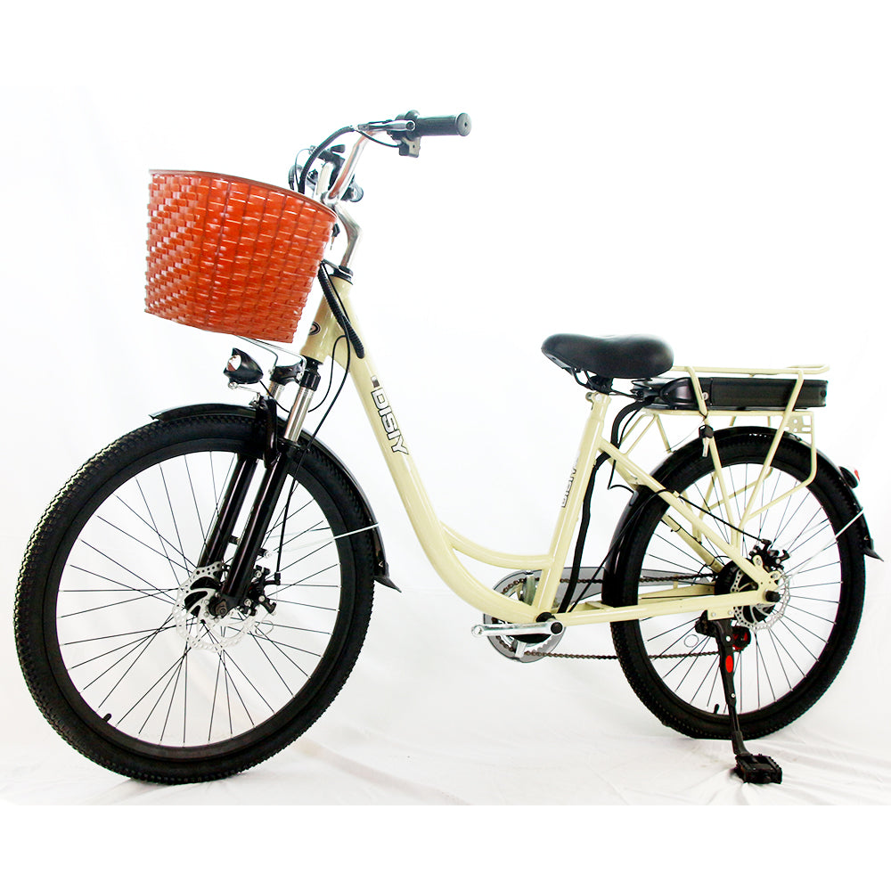 DISIYUAN electric bike manufacturer 26inch silver women urban step through electric city bike